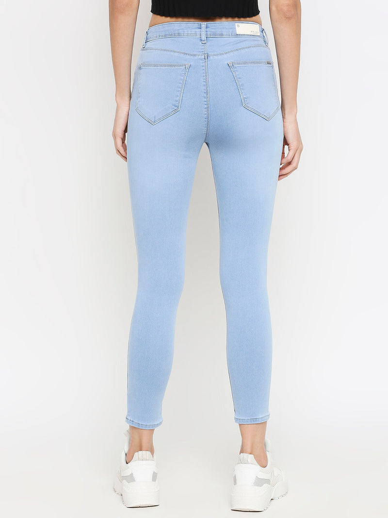 K4014 High-Rise Skinny Jeans - Light Blue