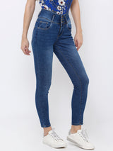 K4014 High-Rise Skinny Jeans - Blue