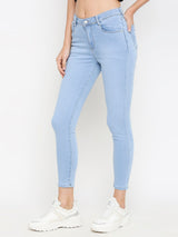 K4014 High-Rise Skinny Jeans - Light Blue