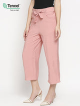 High-Rise Paper Bag Culottes - Blush Pink