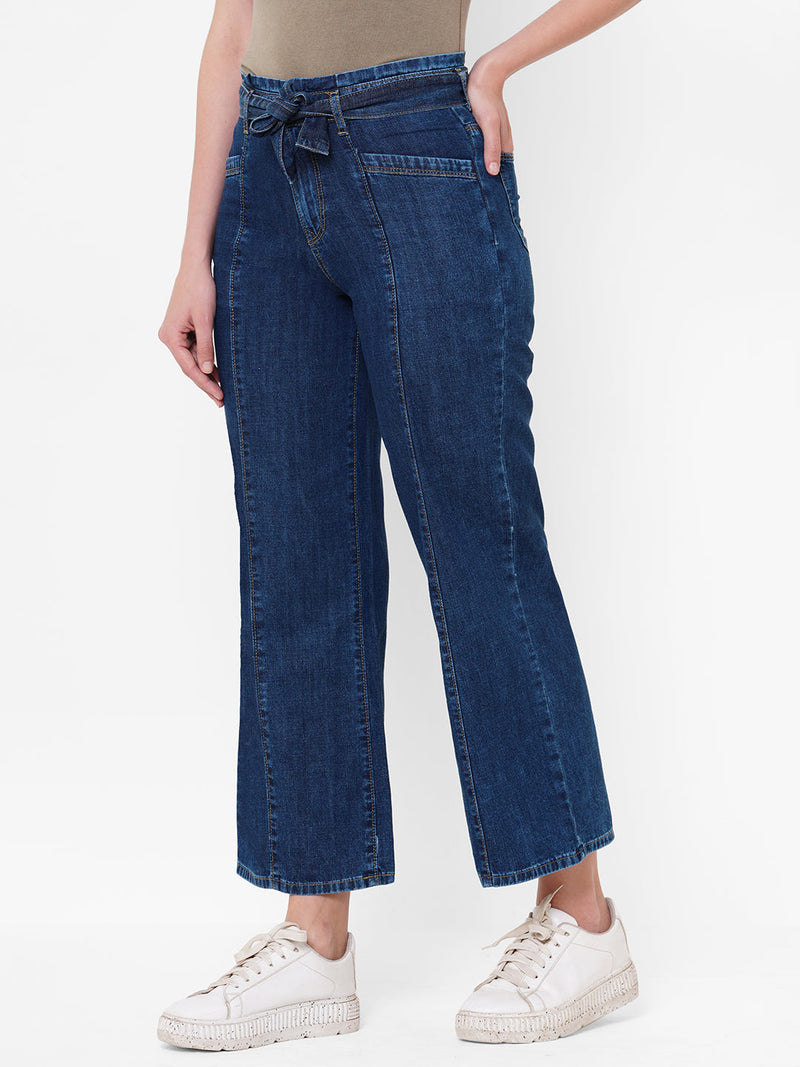 K5031 High-Rise Wide Leg Jeans - Dark Blue