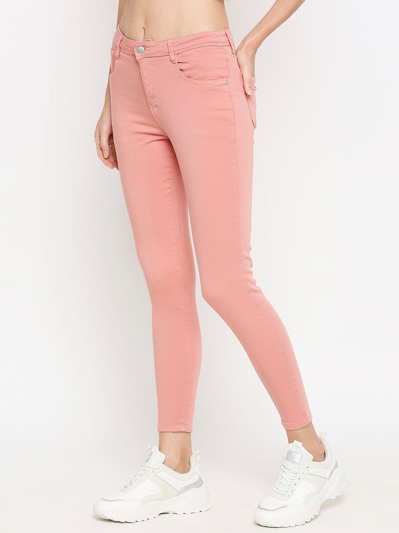 K5058 High-Rise Crop Jeans - Blush Pink