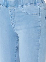Women Light Blue Solid Denim Jeggings - Light Blue