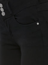 K4023 Mid-Rise Slim Capri - Black