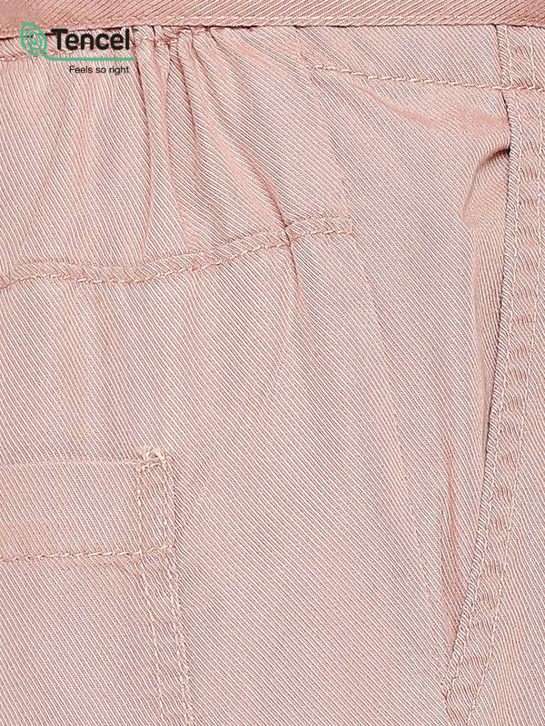 High-Rise Paper Bag Culottes - Blush Pink