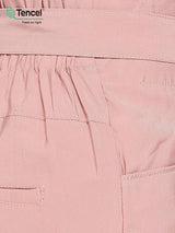 High-Rise Paper Bag Culottes - Blush Pink