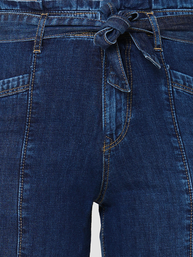 K5031 High-Rise Wide Leg Jeans - Dark Blue