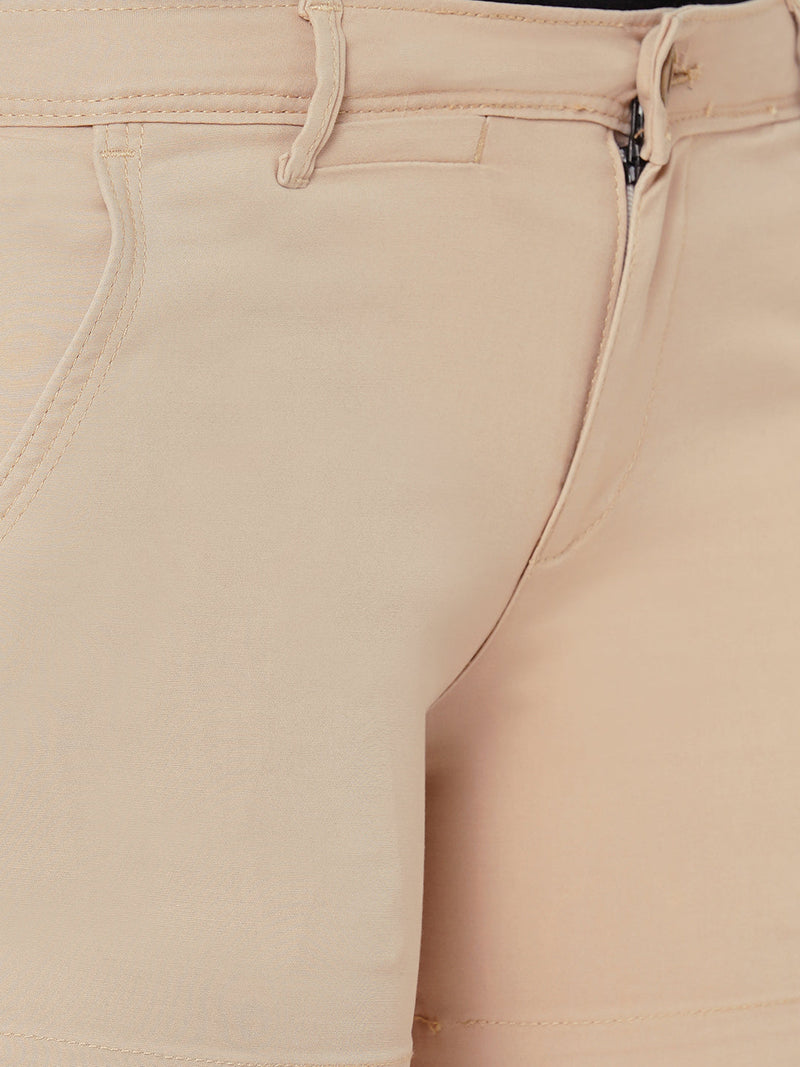 Mid Rise Shorts - Beige