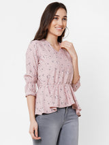 Women Dusty Pink Printed Top - Dusty Pink