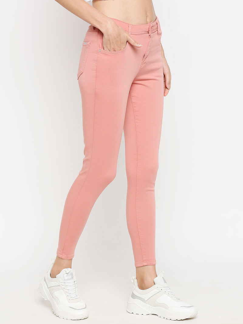 K5058 High-Rise Crop Jeans - Blush Pink
