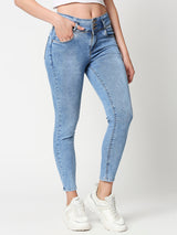 K4014 High-Rise Skinny Jeans - Blue