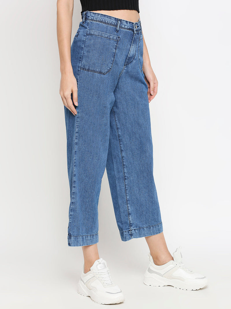 K5031 High-Rise Wide Leg Jeans - Blue
