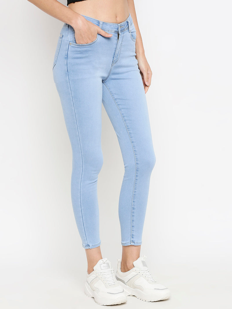 K4014 High-Rise Skinny Jeans - Light Blue