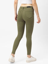 K5058 High Rise Crop Jeans - Olive