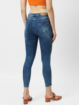 K3051 Mid-Rise Skinny Ripped Jeans - Blue