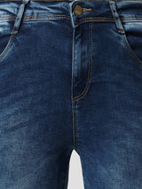 K3051 Mid-Rise Skinny Ripped Jeans - Blue