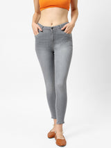 K4014 High-Rise Skinny Jeans - Grey