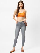 K4014 High-Rise Skinny Jeans - Grey