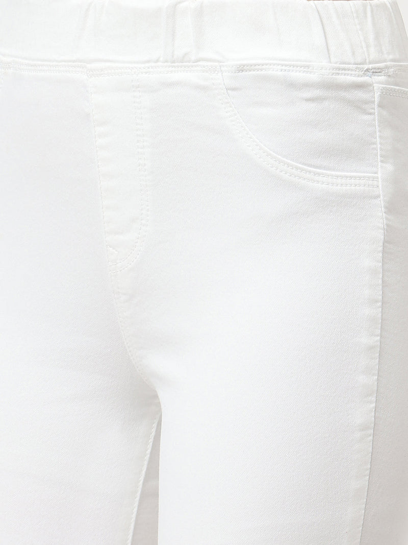 K3081 Mid-Rise Denim Legging - White