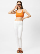 K3081 Mid-Rise Denim Legging - White