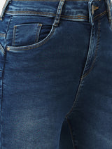 K4068 Mid-Rise Push Up Super Skinny Jeans - Blue