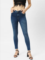 K4068 Mid-Rise Push Up Super Skinny Jeans - Blue