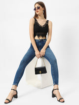 K4068 Mid-Rise Push Up Super Skinny Jeans - Blue
