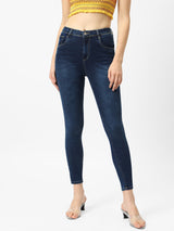 K4014 High-Rise Skinny Jeans - Blue