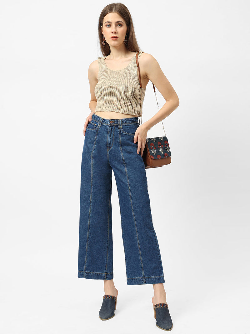 K5031 High-Rise Wide Leg Jeans - Blue