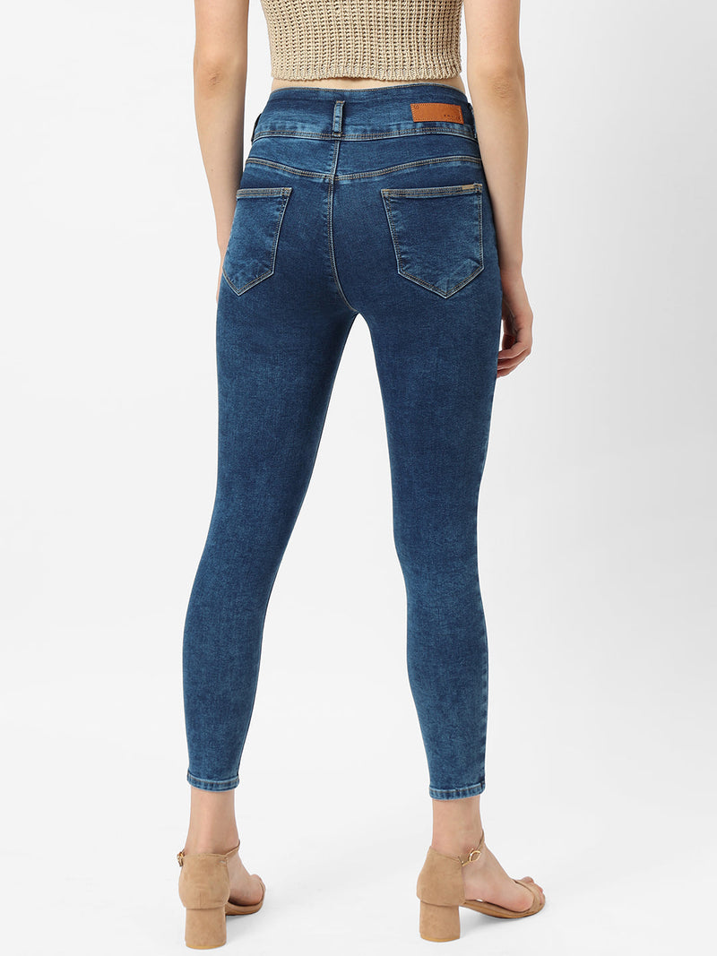 K4014 High-Rise Skinny Jeans - Blue