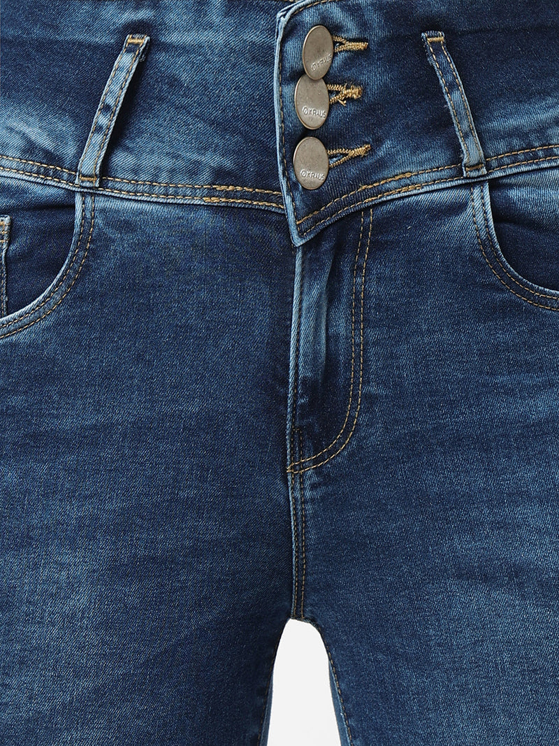 K4014 High-Rise Skinny Jeans - Blue