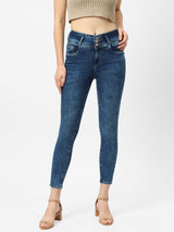 K4014 High-Rise Skinny Jeans - Blue