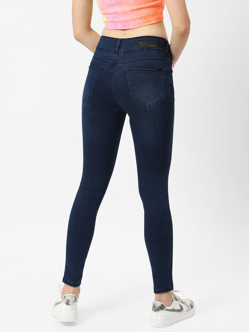 K4014 High-Rise Skinny Jeans - Dark Blue