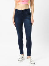K4014 High-Rise Skinny Jeans - Dark Blue