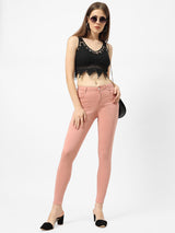 K4014 High-Rise Skinny Jeans - Blush Pink