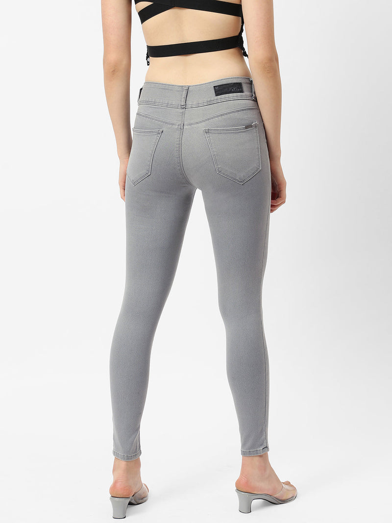 K4014 High-Rise Skinny Jeans - Grey