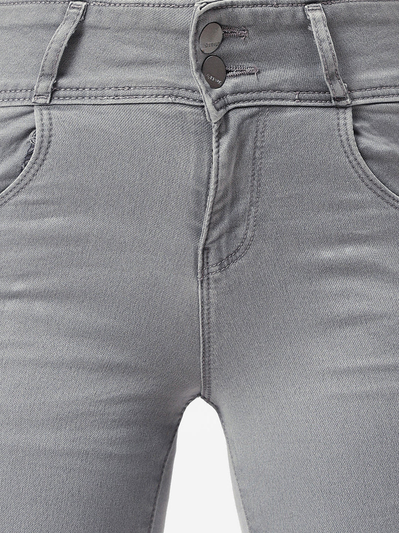 K4014 High-Rise Skinny Jeans - Grey