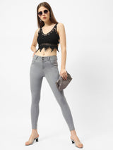 K4014 High-Rise Skinny Jeans - Grey