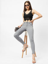 K4014 High-Rise Skinny Jeans - Grey