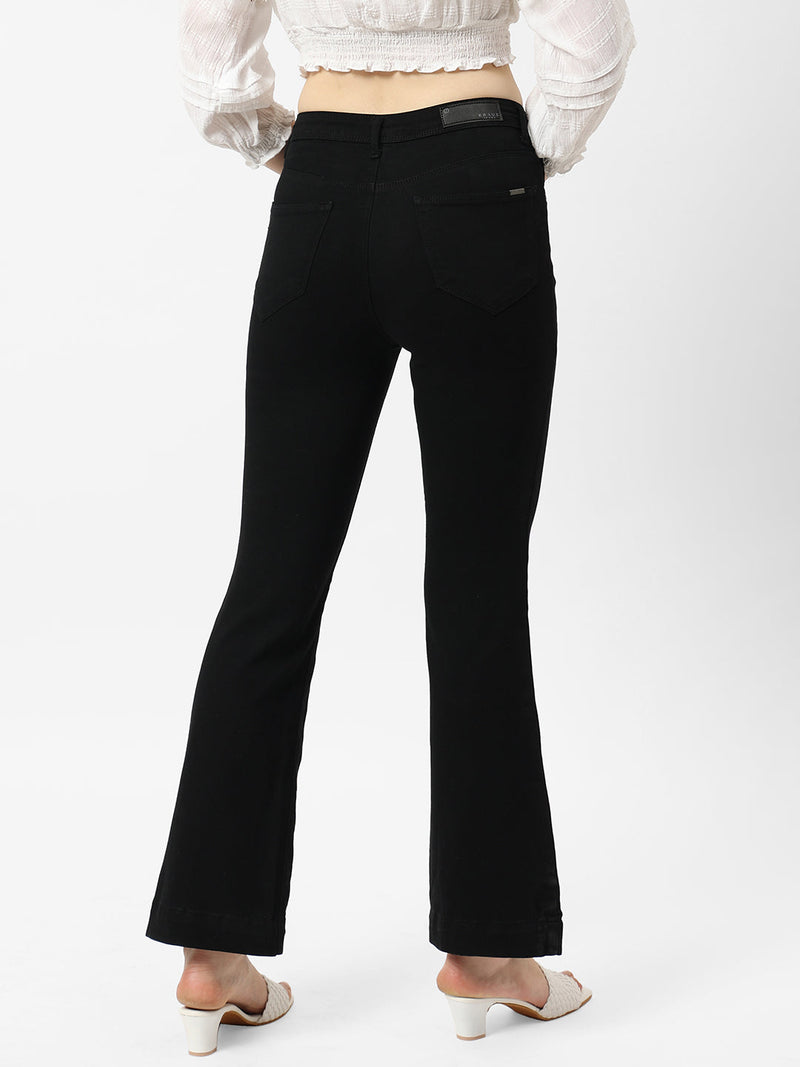 K5013 High-Rise Flared Jeans - Black