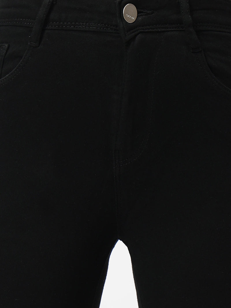 K5013 High-Rise Flared Jeans - Black