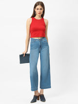 K5031 High-Rise Wide Leg Jeans - Blue