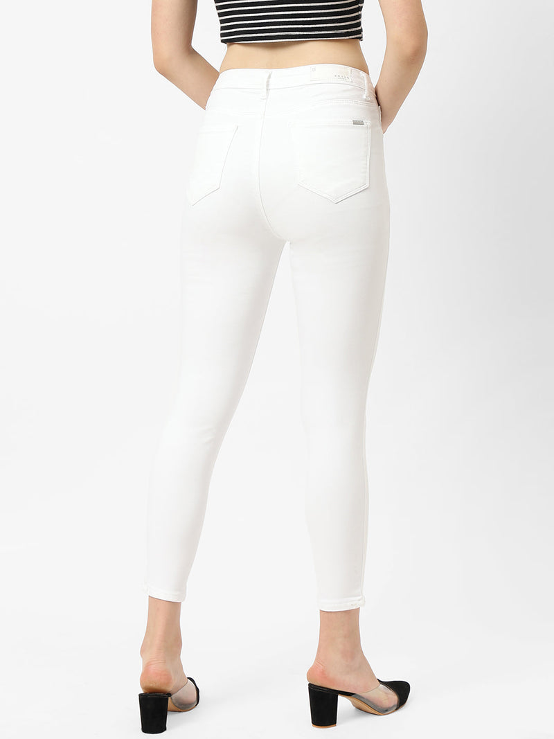 K4014 High-Rise Skinny Jeans - White
