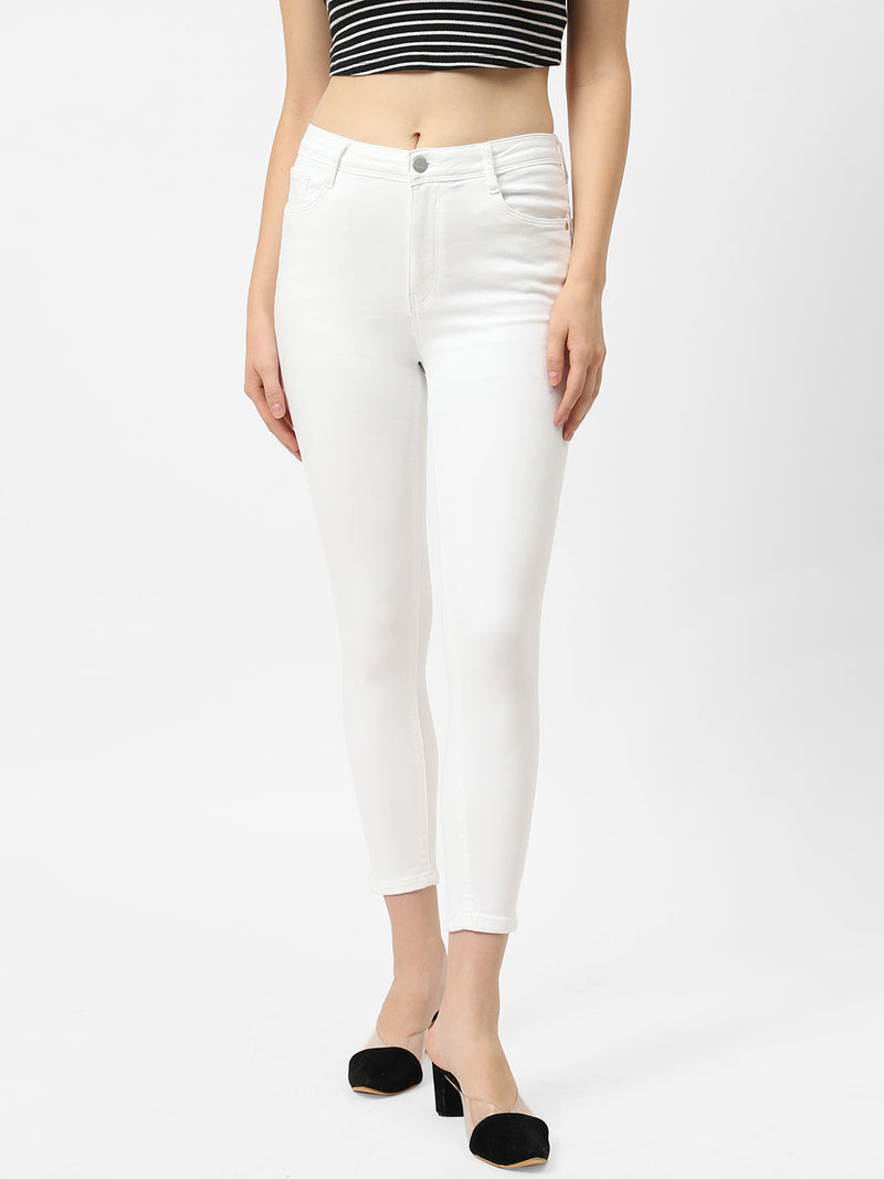 K4014 High-Rise Skinny Jeans - White