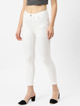 K4014 High-Rise Skinny Jeans - White