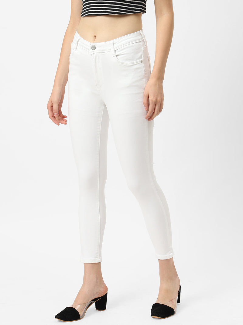 K4014 High-Rise Skinny Jeans - White