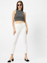 K4014 High-Rise Skinny Jeans - White