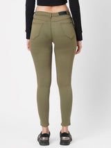 K4014 High-Rise Skinny Jeans - Olive
