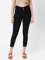 K4014 High-Rise Skinny Jeans - Black