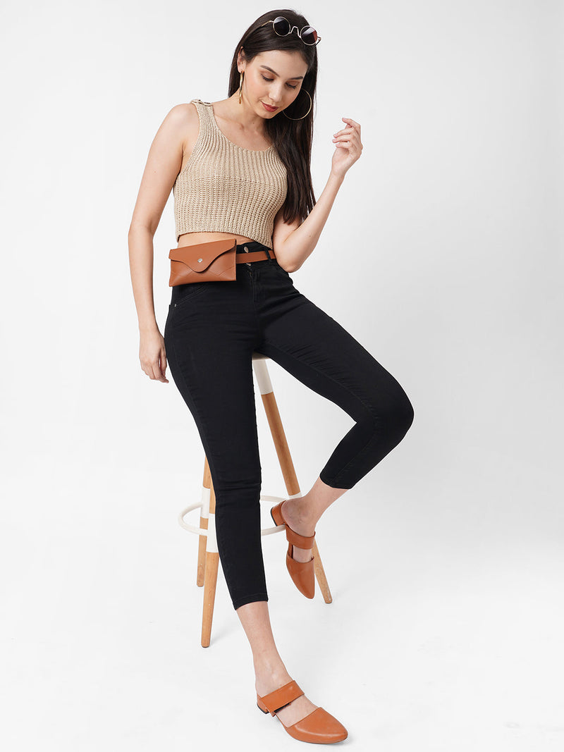 K4014 High-Rise Skinny Jeans - Black